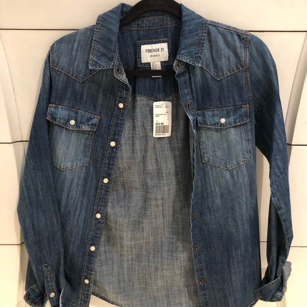 NWT denim button down shirt